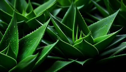 Obraz premium Fresh green succulent plant in nature, vibrant with vitality generated by AI
