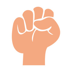 Flat design fist icon. Force. Power. Vector.