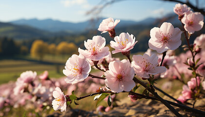 Freshness of springtime blossoms in nature vibrant bouquet generated by AI
