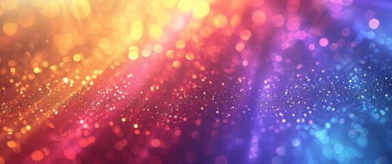 Vibrant Gradient of Sparkling Lights - A Colorful Transition from Warm Golden Yellow to Cool Blue, Backdrop for commercial - obrazy, fototapety, plakaty