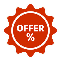 OFFER emphasis icon. Discount promotion. Vector.