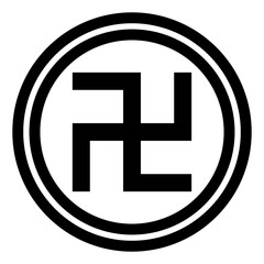 Swastika icon. Temple map symbol. Vector.