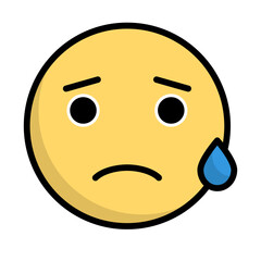 Worried face icon. Worrying face. Vector.