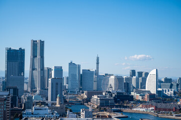 Fototapeta na wymiar 神奈川県横浜市みなとみらいの都市風景