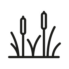 Gesture icon of black and white reeds on white background