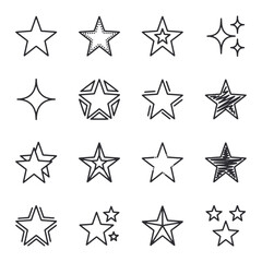 Set of stars icon for web app simple line basic design