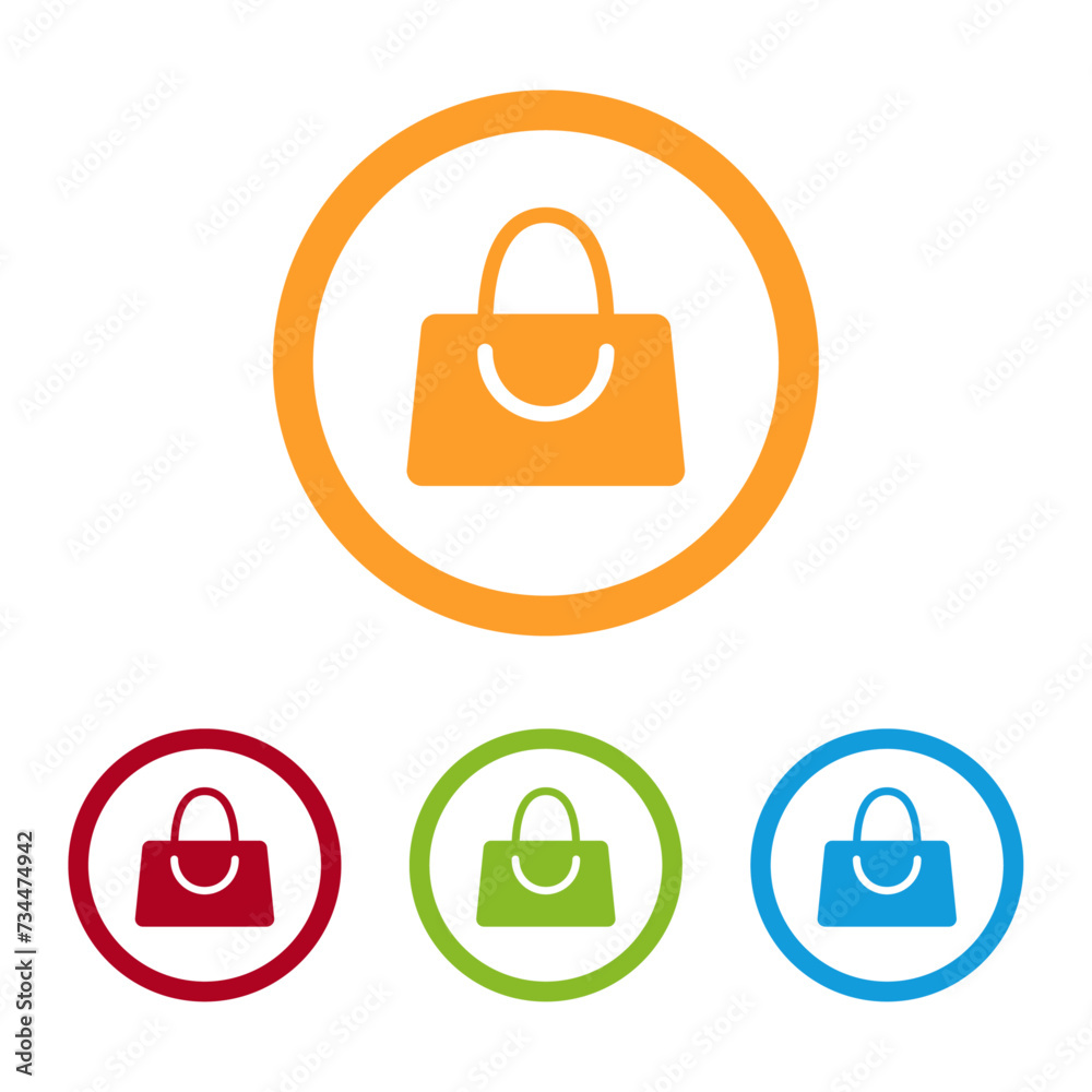 Wall mural Colorful Shopping Bag Icons With Rings