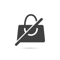 Vector Isolated No Shopping Bag Icon