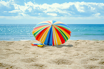 Fototapeta na wymiar Abstract composition Sun hat on the beach 