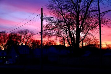 incredible sunset in the city