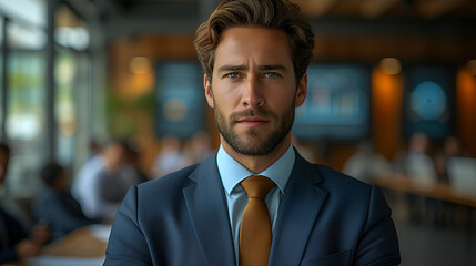 CEO - CFO - Profile picture - stylish dress - video screen background - infographic - data analytics - stylish dress - business executive 