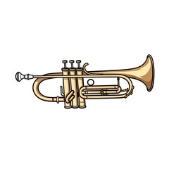 Obraz premium artistic outline of Trumpet: A powerful brass instrument, synonymous