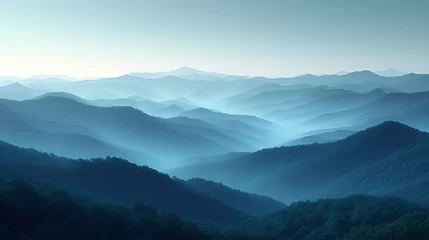  Mountain morning - fog - surreal atmosphere - mountains - blue tint - beautiful mountain landscape  © Jeff