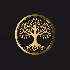 Golden oak tree logo