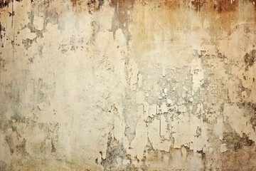 Vintage, worn, aged paper with marbled, stucco texture and stains. Distressed, historic, shabby design with old speckles. Generative AI