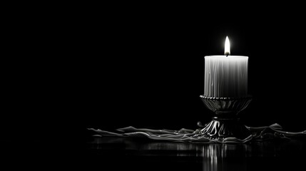 light black and white candle