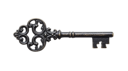 old key isolated on white