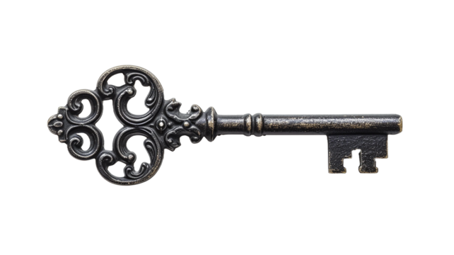 old key isolated on white