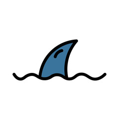 Fototapeta premium Sailor Sea Shark Filled Outline Icon