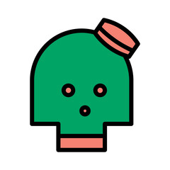 Sailor Skull Tattoo Filled Outline Icon