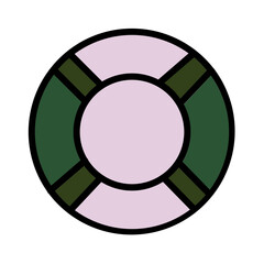 Naklejka premium Ring Safety Life Filled Outline Icon