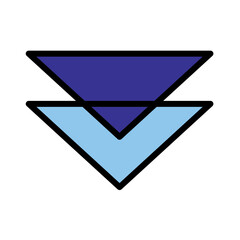 Arrow Direction Down Filled Outline Icon