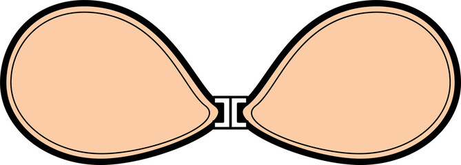 NuBra, Adhesive Bras, Nipple Cover icon underwear illustrations. - obrazy, fototapety, plakaty
