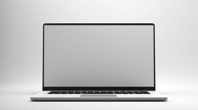 A Laptop with blank screen. New model. Vector
