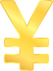 Obraz premium Gold Yen currency money sign golden Japanese finance symbol concept vector graphic clipart