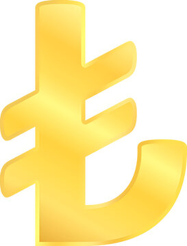 Gold Turkish lira currency money symbol icon sign for financial and savings concept illustration