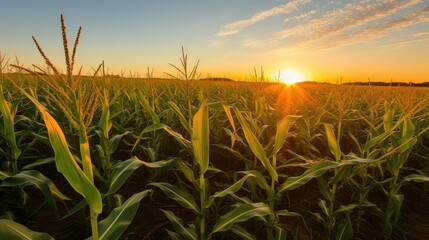 farming iowa corn field - obrazy, fototapety, plakaty