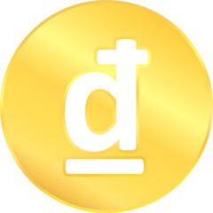 Fototapeta premium Vietnamese gold dong coin symbol money economy finance sign concept vector illustration clipart