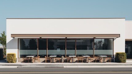 Modern simple minimalist wall front shop mockup