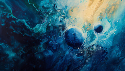 Obraz na płótnie Canvas painted art of planets