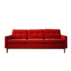 Red Couch on White Floor