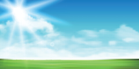 Obraz premium 空 草原 風景 自然 背景