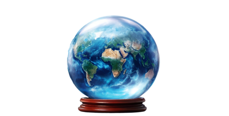 glass globe on white background