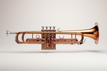 artistic outline of Trumpet: A powerful brass instrument, synonymous - 734500931