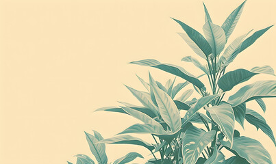 minimalist monochromatic hawaiian plant design,Generative AI  - obrazy, fototapety, plakaty