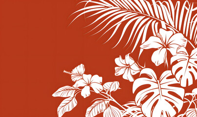 Fototapeta na wymiar minimalist monochromatic hawaiian plant design,Generative AI 