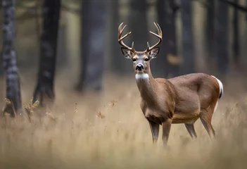 Crédence de cuisine en verre imprimé Antilope deer in the woods