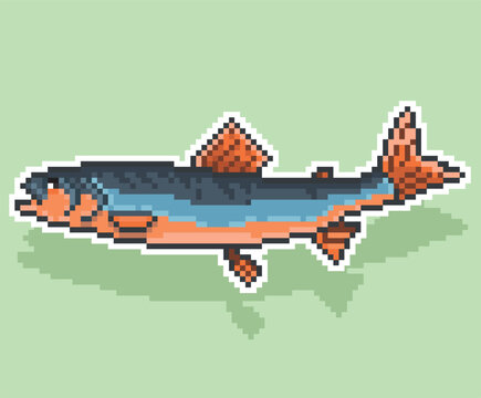 Fish Pixel art,Fish vector pixel,vector pixel art