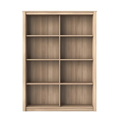 Wooden Bookshelf  PNG Cutout, Generative AI