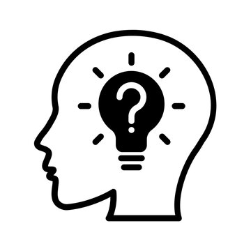 recommend clip art: Vector solid black icon for Reasoning