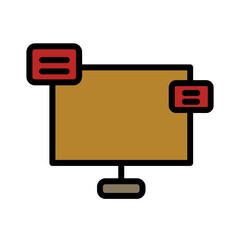 Business Computer Data Filled Outline Icon