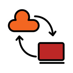 Obraz premium Data Global Sharing Filled Outline Icon