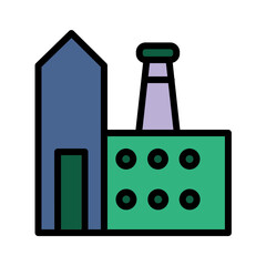 Building Company Factory Filled Outline Icon