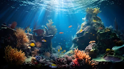  Display of Biodiversity: Shimmering Fish, Coral Reef and Sea Turtles under the Sea © Isaac