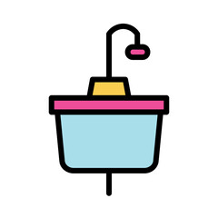 Clean Sink Toilet Filled Outline Icon