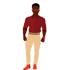 Modern fashionable black man in elegant art style vector